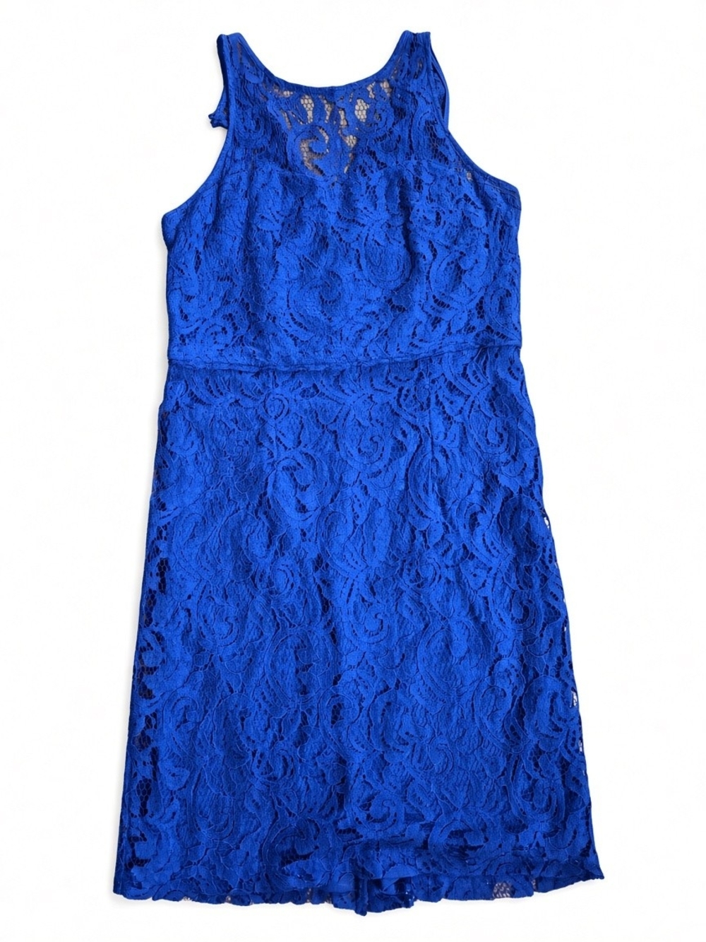 Girls' Royal Blue Lace Halter Dress